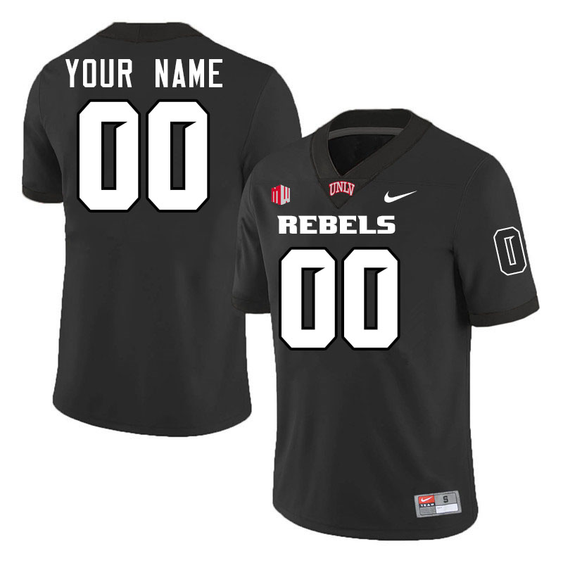 Custom UNLV Rebels Name And Number Football Jerseys-Black